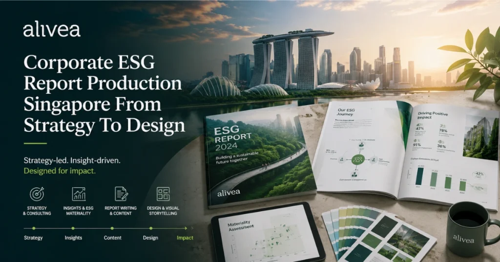 corporate ESG report production singapore from strategy to design
