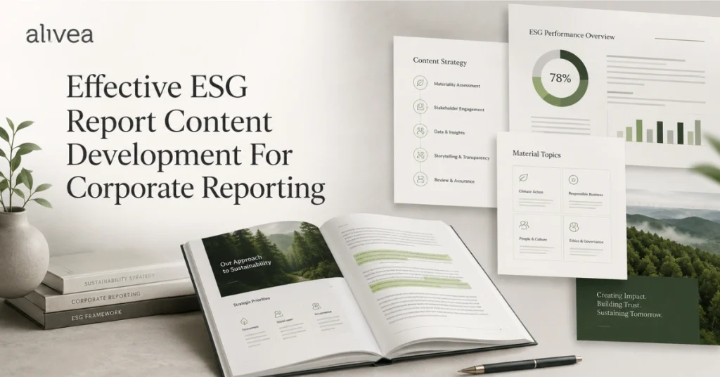 effective esg report content development for corporate reporting
