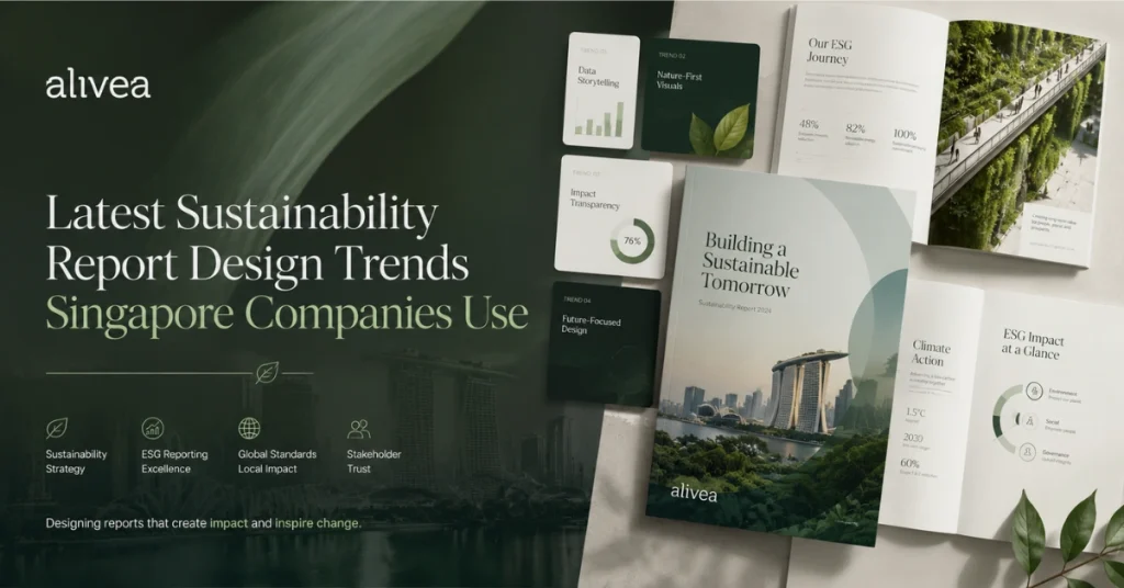 latest sustainability report design trends singapore companies use
